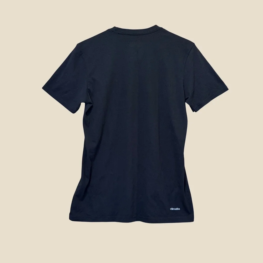 Adidas Running Shirt Mens Small Black Red Climalite Graphic Tee The Go-To Tee